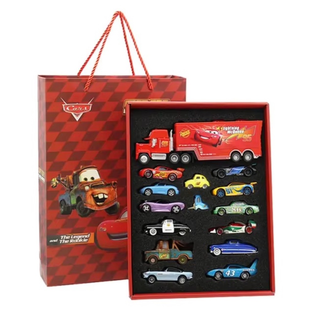 15Pcs Disney Pixar Cars Gift Box Metal Diecast lightning McQueen Car Model Toy J